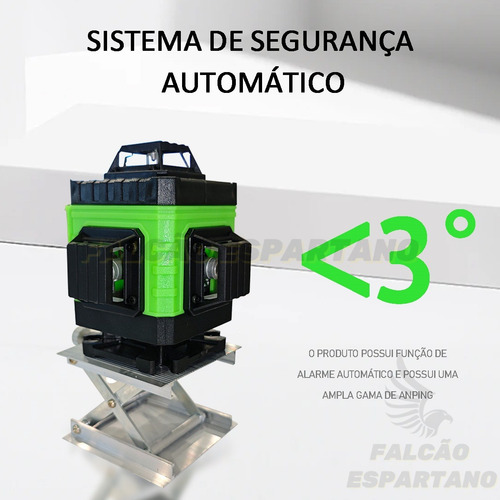 Nível Laser 16 Linhas 4d 360° Com 2 Baterias+ Controle+ Base