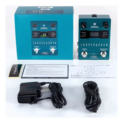Pedal De Efeito Flamma Fs21 Looper E Drum Usb Azul