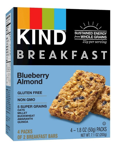 Kind Barra De Cereal Breakfast Blueberry 3pack