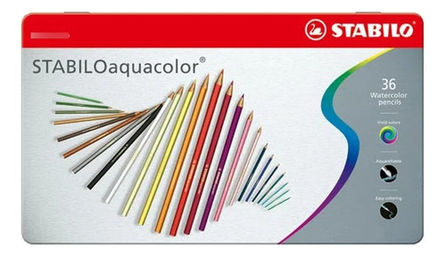 Lápices Acuarelables Stabilo Aquacolor X 36 Lata Nuevo