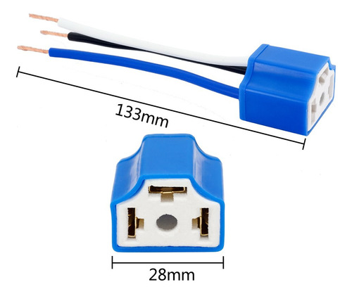 Socate H4, Conector De 3 Patas Para Bombillo H4, (ceramica)
