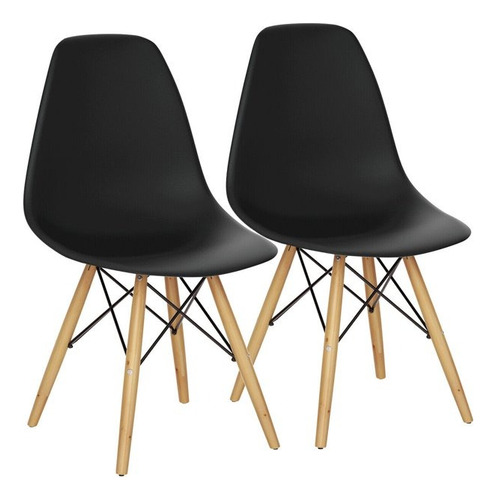 Juego De Comedor Eames Mesa Tapa Vidrio + 2 Sillas Eames