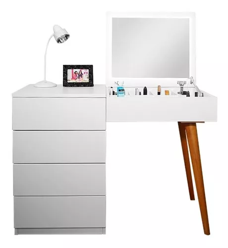 Mesa de tocador, pequeña tocador de maquillaje, simple mesa de consola  pequeña, escritorio blanco pequeño, mesa de tocador pequeña para  dormitorio, – Yaxa Colombia