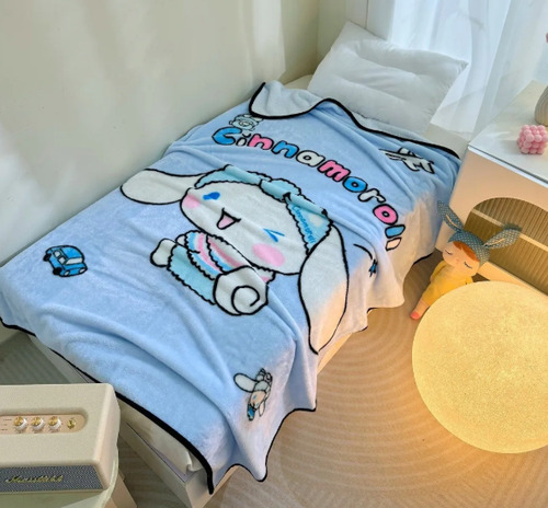 Manta Frizada Sanrio Original Blanco Liso