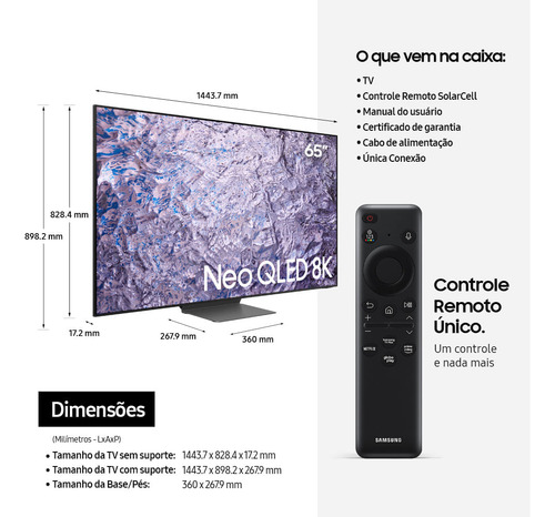 Samsung Smart Tv 65 Neo Qled 8k Qn800c 2023, Mini Led
