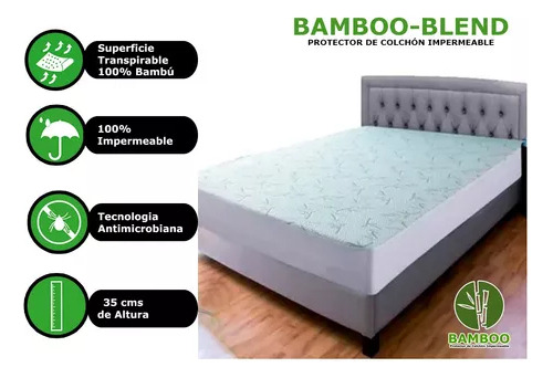 Confort Cubierta Cubre Colchon Impermeable Bambo King Size