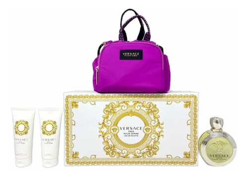 Versace Eros Pour Femme Edt 100ml + Sg 100ml +bl 100ml Bolso