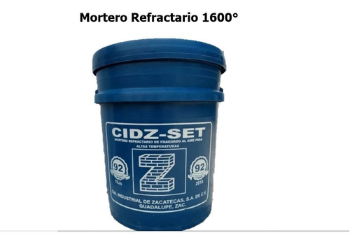 Mortero Refractario 1600° Cubeta 33 K Adhesivo D Ladrillos  