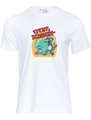 Playera Itchy & Scratchy. Tom Y Dally Con Hacha Los Simpsons