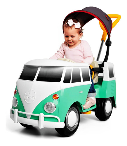 Carrinho Passeio Pedal Infantil Kombus Poliplac Rosa Azul Cor Verde