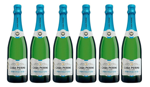 Espumante Prosecco Branco Brut Casa Perini 750ml Caixa 6unCasa Perini Espumante 2022 adega Casa Perini 0.75 L pacote x 6 u