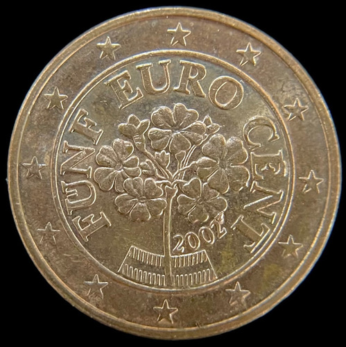 Austria, 5 Euro Cents, 2002. Casi Sin Circular