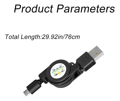 Cable Micro Usb Retráctil Para Carga Rápida En Android