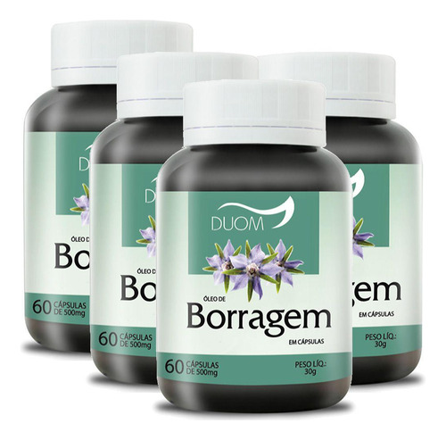 Kit 4 Und Óleo De Borragem 60cps 500mg Duom