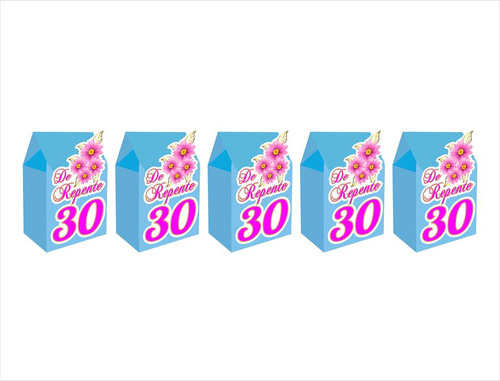 40 Caixinhas Milk Para Doces De Repente 30 Azul