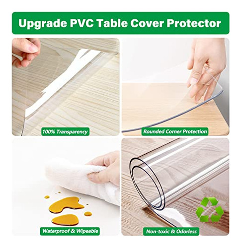 Protector De Mesa De Comedor Transparente De Plástico, Mante