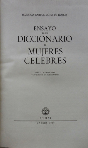 Ensayo De Un Diccionario De Mujeres Célebres Sainz De Robles