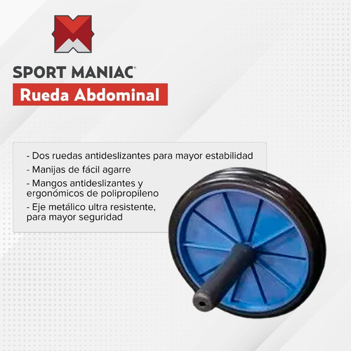 Imagen 8 de 9 de Rueda Abdominal Doble Desarmable + Colchoneta Sol Fitness