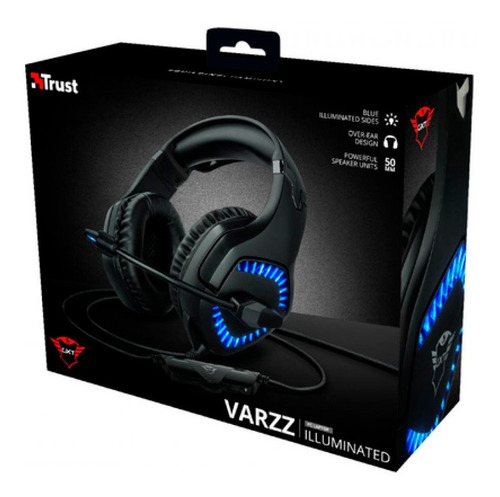Audífonos Gamer Pro Varzz Gxt 460 Trust Pc Blue Led 50mm
