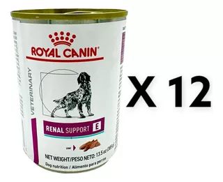 Paquete 12 Piezas Renal Support E Royal Canin Lata 385 G Dog