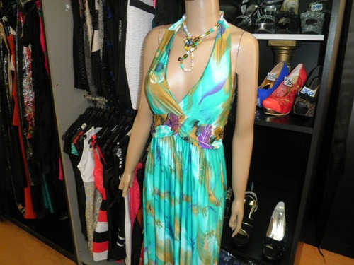 Vestido Largo De Seda Fria...