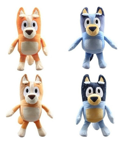 , Peluche Bluey Familia Bluey Papá Mamá, 4 Piezas, 28 Cm ,