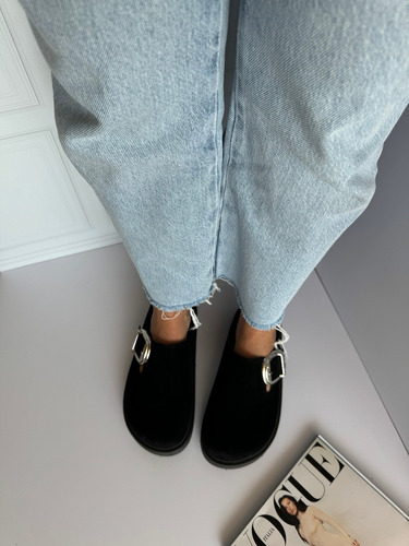 Zuecos Mujer Plataforma Chinelas Cerradas Mule Moda Urbana Negro 35