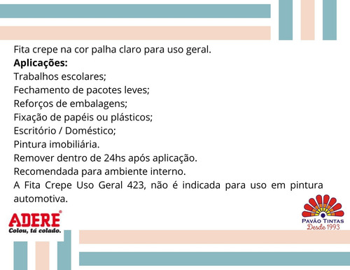 Imagem 6 de 6 de Caixa Fita Crepe 18mm X 50m Ref 427/5 Com 32 Unid. - Adere