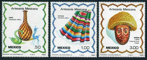 México 1980 : Artesanías , Vidrio , Textiles Y Madera