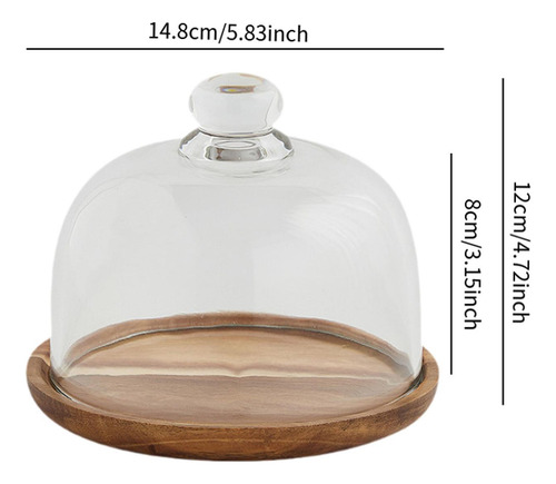 Soporte Para Tartas Con Cúpula De Cristal, 14,8 Cm X 12 Cm
