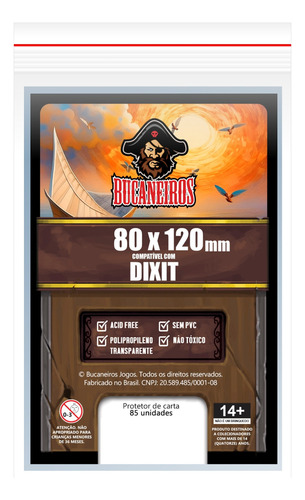 Sleeves Customizados Para Dixit Bucaneiros 80 X 120mm