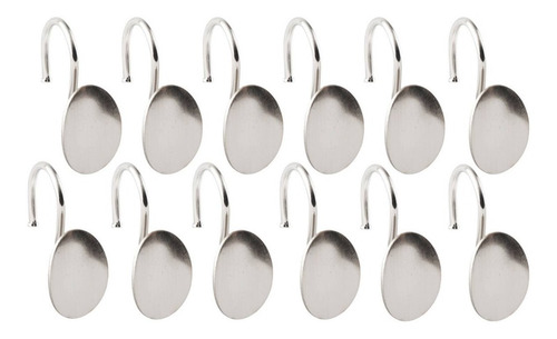 Set De Ganchos Para Cortina De Baño 12 Unidades Plateado Afj