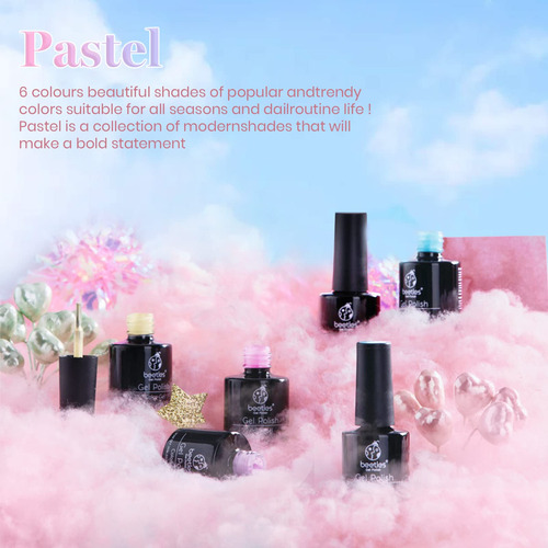 Juego De 6 Esmaltes Uñas De Gel En Tonos Pastel Lampara Uv