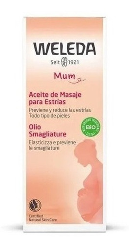 Aceite Para Masaje Para Estrías Weleda Pregnancy Oil Vegano