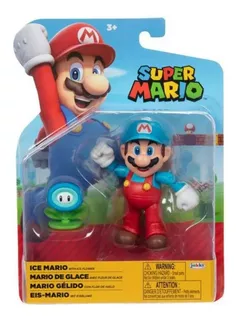 Mario Con Flor De Hielo Muñeco Articulado Super Mario