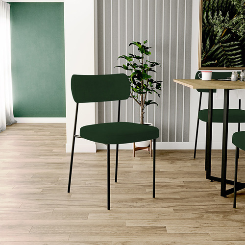 Kit 04 Cadeiras Sala De Jantar Cozinha Melina Suede Verde