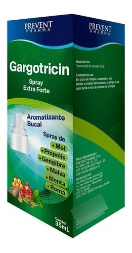 Aromatizante Bucal Gargotricin 35ml Spray Prevent Pharma Sabor Mel