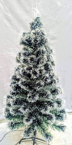 Arbol De Navidad Fibra Optica Nevado C/luces 120cm