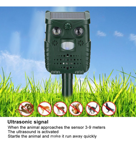 Disuasor Ultrasónico Para Gatos Con Sensor De Movimiento En