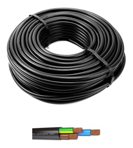 Cable Tipo Taller 3x1,5 Mm Normalizado Alargue 100mts Tpr