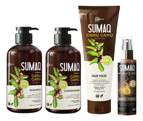 Shampoo, Acondicionador Y Máscara Camu Camu + Aceite Capilar