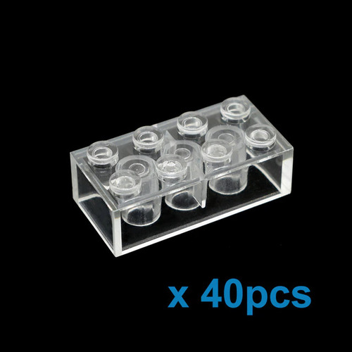 40 Bloques De Construccion Compatible Legos 4x2 Transparente