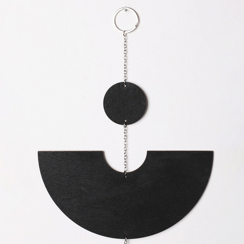 . Espejo Redondo De Madera Para Pared, Negro, Geométrico,