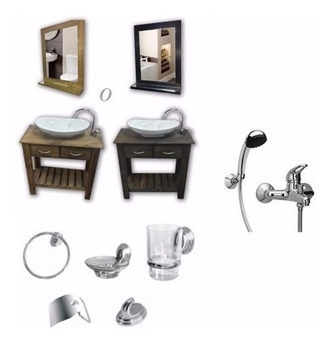 Imagen 2 de 6 de Combo Set Canilla Lavatorio Cocina Cisne Y Sifon Oferta