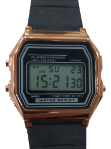Reloj Vintage Digital Luz Alarma Cronómetro Caucho Garantía