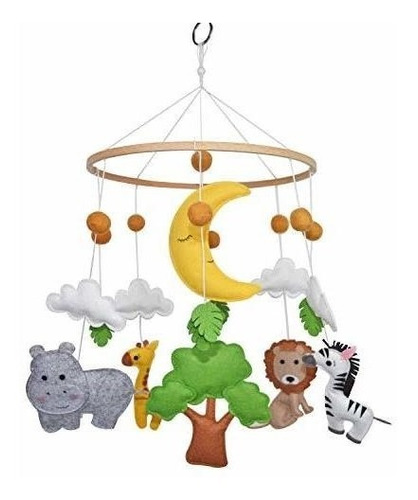 Ck Works Baby Nursery Mobile Soft Jungle Safari Zoo Ani...