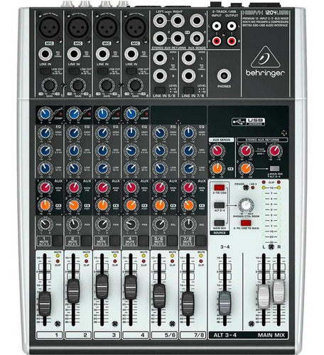 Escritorio de sonido Behringer Xenyx 1204usb de 8 canales