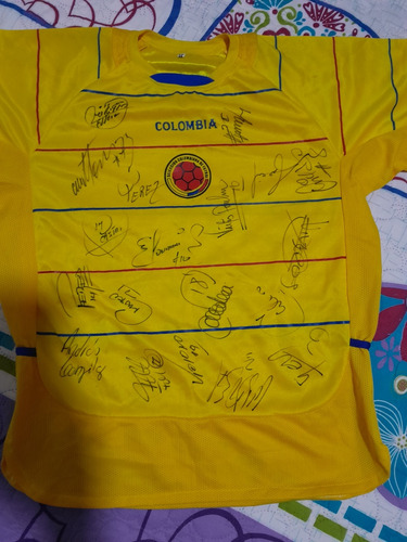 Camiseta Antigua Autografiada De La Selección Colombia