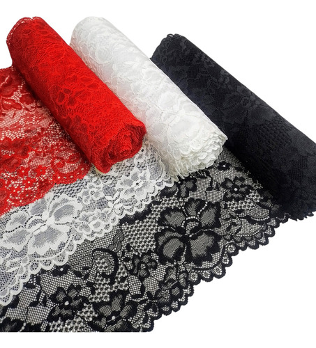 Combo Puntilla Elastizada X 9 Mts Blanco Negro Rojo