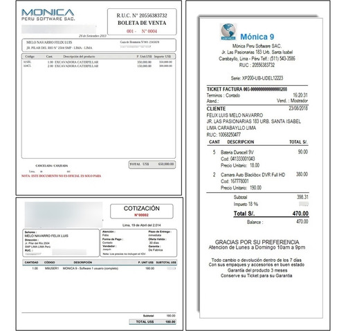 Sistema Administrativo Monica 9 Contable Factura Inventario